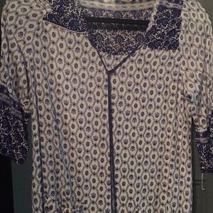 Blue and cream Hux tunic
